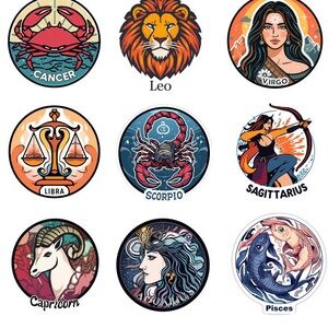 Zodiac Sign Sticker Set - Multicolor